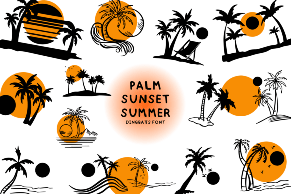 Palm Sunset Summer: A Dingbats Font for Creative Projects