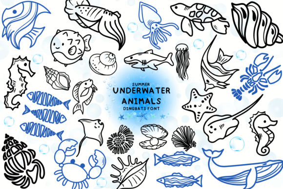 Underwater Animals: A Font for Creative Projects